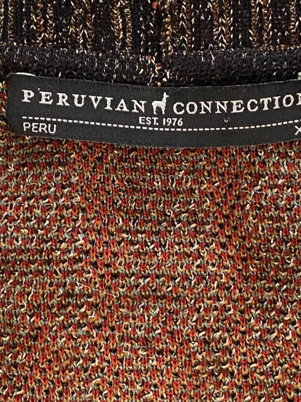 Peruvian Connection Dauphine Open Longline Cardigan Metallic Floral Medallion XL - Picture 12 of 13